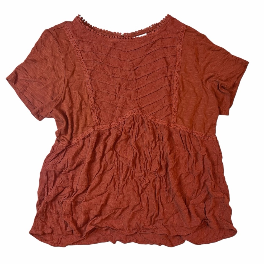 Knox Rose Short Sleeve Blouse in Rust